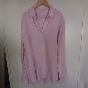 Pink Linen Michelle Farmer Garcon button downsizing Large